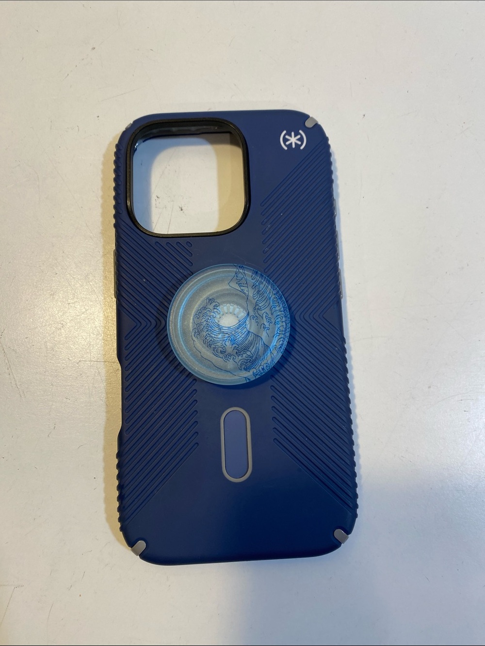 Speck Blue iPhone 16 PRO Case with Swirl PopSocket